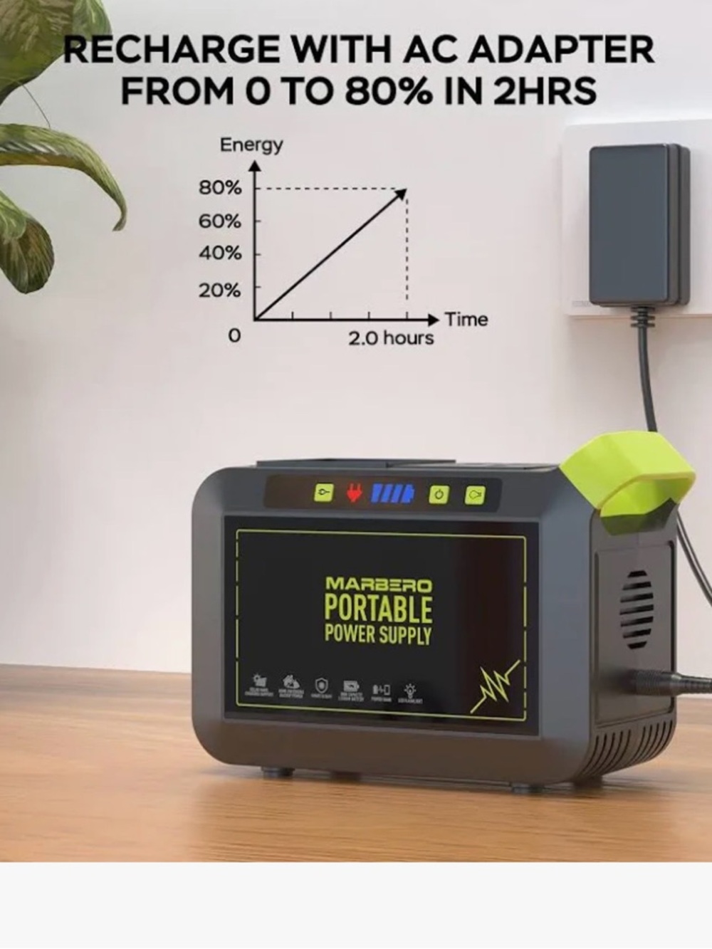 MARBERO Portable Power Supply - Black with Lime Green Accents NWT - Picture 9 of 11
